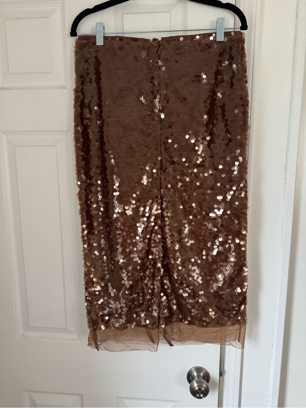 Ann Taylor Bronze Sequin Pencil Skirt